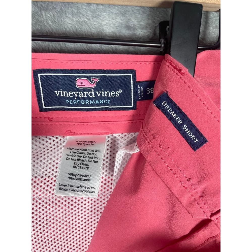 Vineyard Vines Performance Breaker Shorts Mens 38 Pink Stretch Golf Casual 9in - Picture 5 of 5